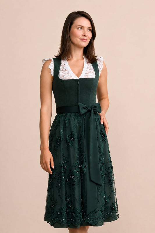 Long Dirndl Janina Emerald Green Styling Dress