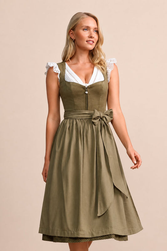 Long Dirndl Sandra Ivory Skin Festive Dress