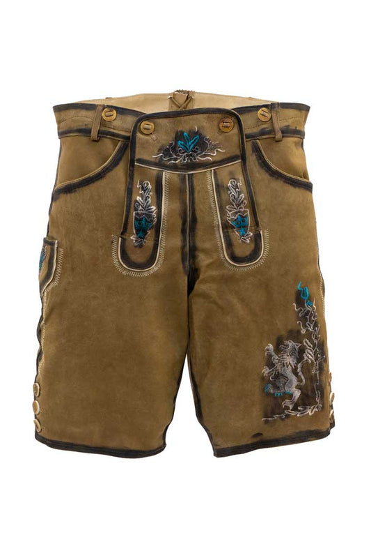 Men's Tannish Brown Deerskin Bavarian Lederhosen