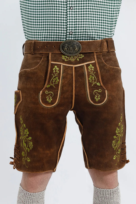 Men's Vibrant Brown Octoberfest Lederhosen