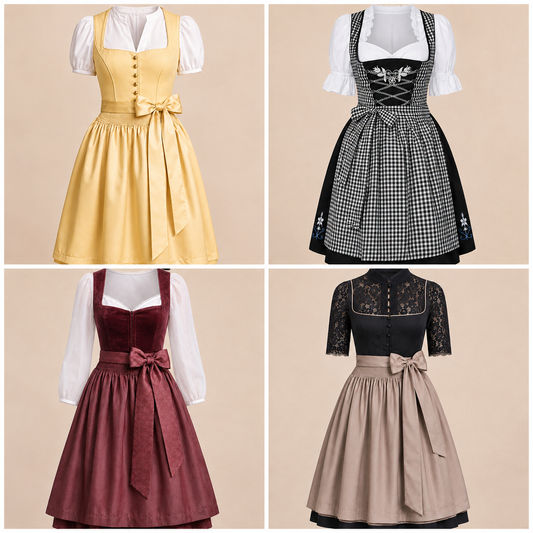 Women’s Traditional Bavarian Dirndl Dress Collection – 4 Styles