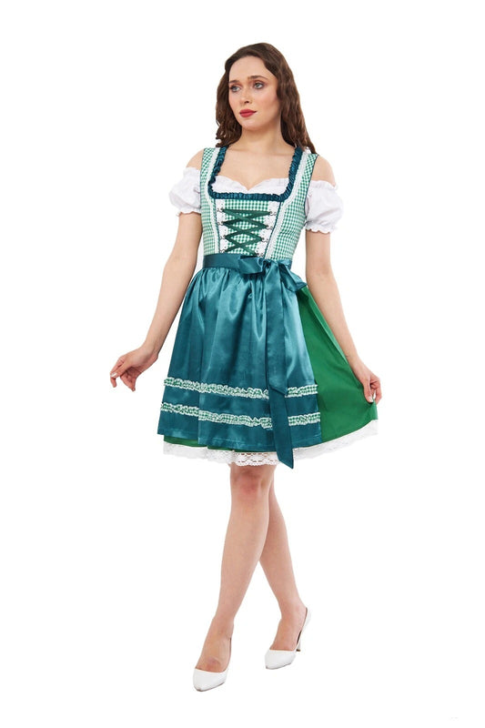 Women's Lush Green Festive Dirndl Dress