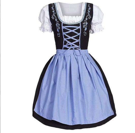 Women's Sky Blue Apron German Bavarian Dirndl