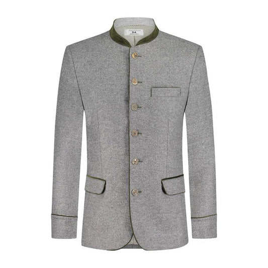 Cool Grey Fabric Trachten Jacket