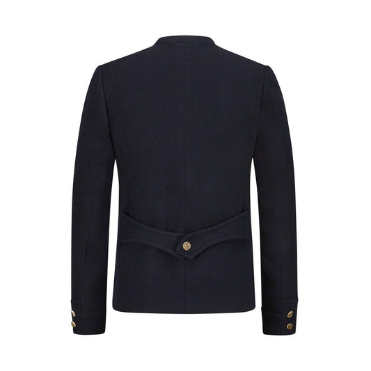 Deep Blue Fabric Bavarian Trachten Jacket