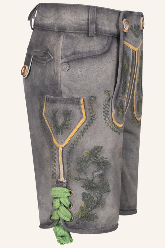 Kids Elias Authentic Grey Bavarian Lederhosen