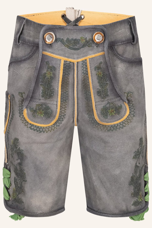Kids Elias Authentic Grey Bavarian Lederhosen