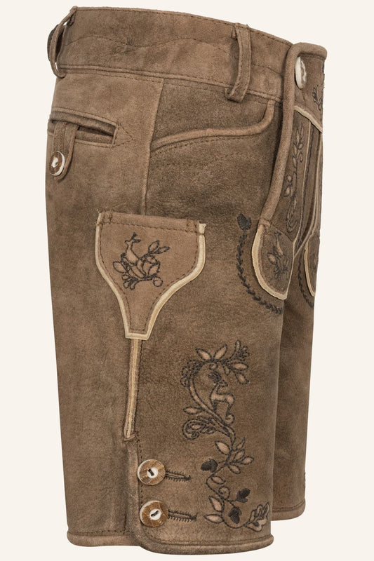 Kids Yilan Brown Bavarian Lederhosen