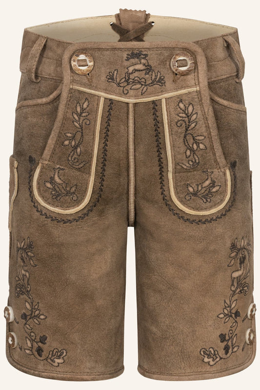 Kids Yilan Brown Bavarian Lederhosen