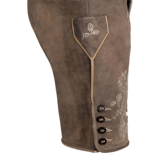 Light Brown Goat Suede Leather Bavarian Lederhosen