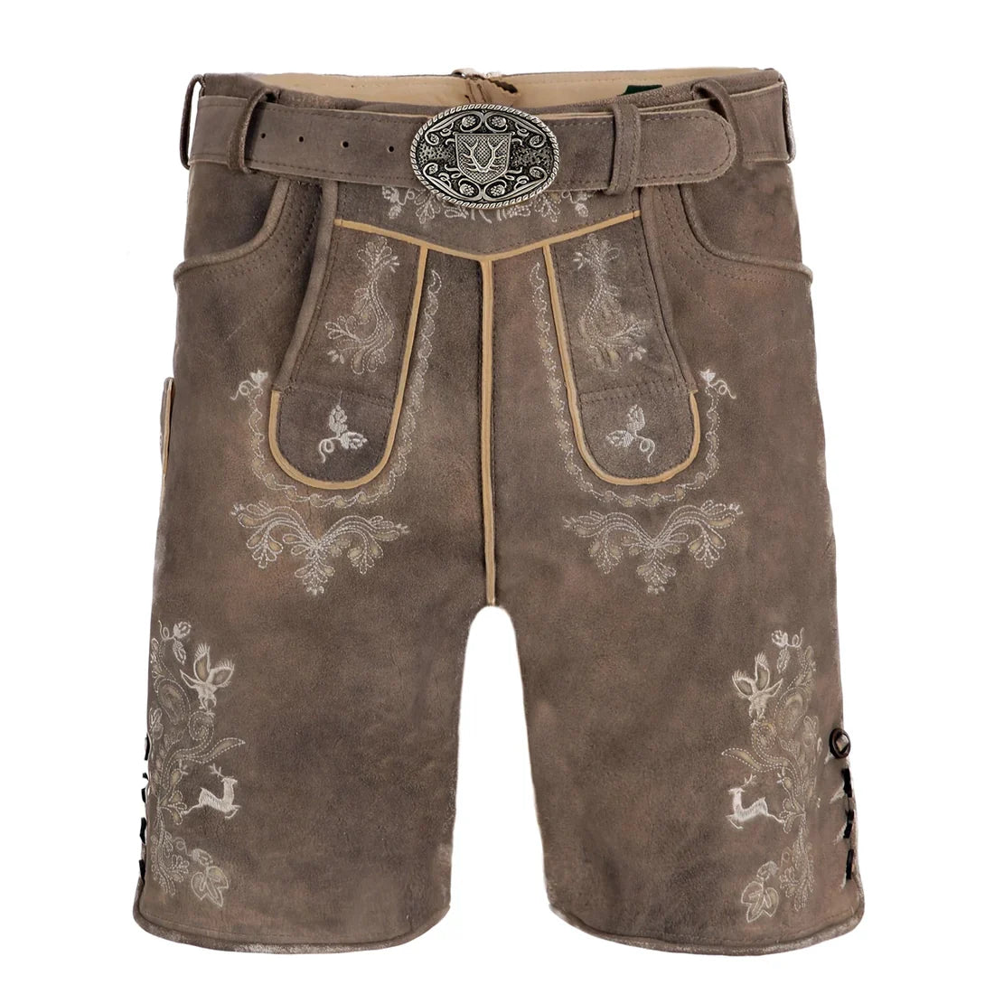 Light Brown Goat Suede Leather Bavarian Lederhosen