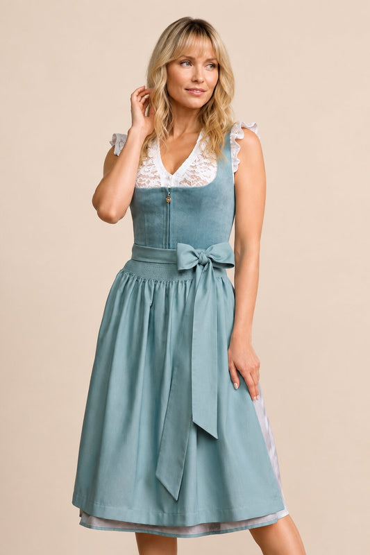 Long Dirndl Bianca Sky Blue Festive Dress