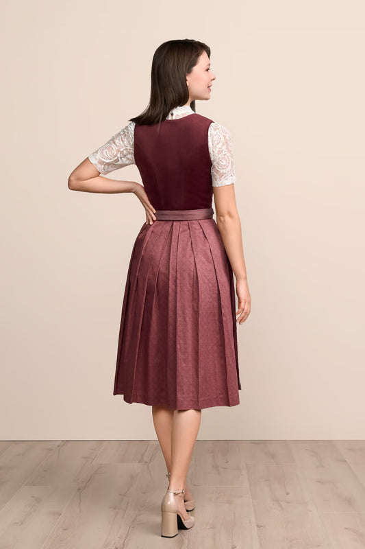 Long Dirndl Helena Lush Red Alpine Dress