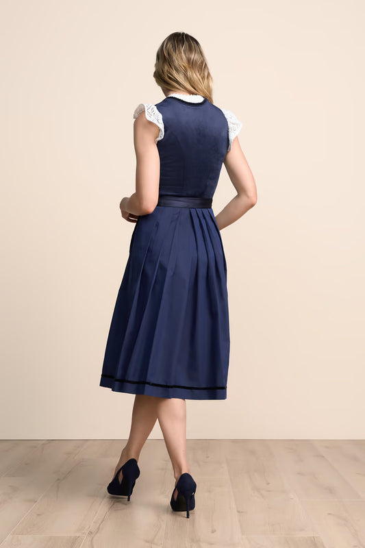 Long Dirndl Martha Royal Blue Alpine Dress