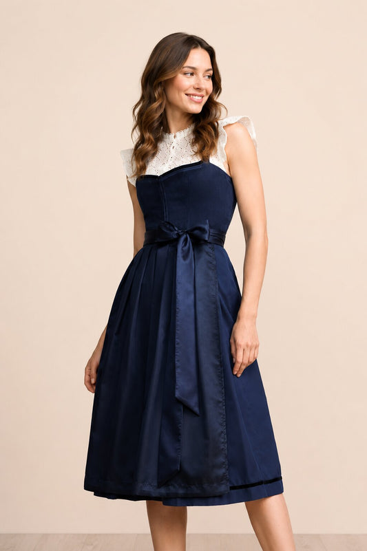 Long Dirndl Martha Royal Blue Alpine Dress