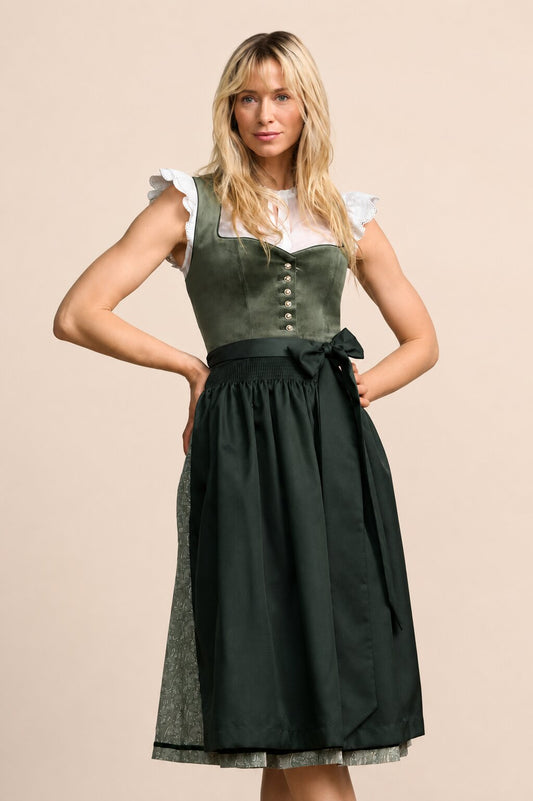Long Dirndl Milena Green Bavarian Dress