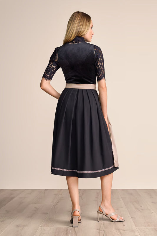 Long Dirndl Miriam Dark Black Festival Dress