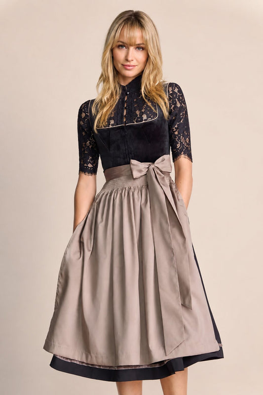 Long Dirndl Miriam Dark Black Festival Dress