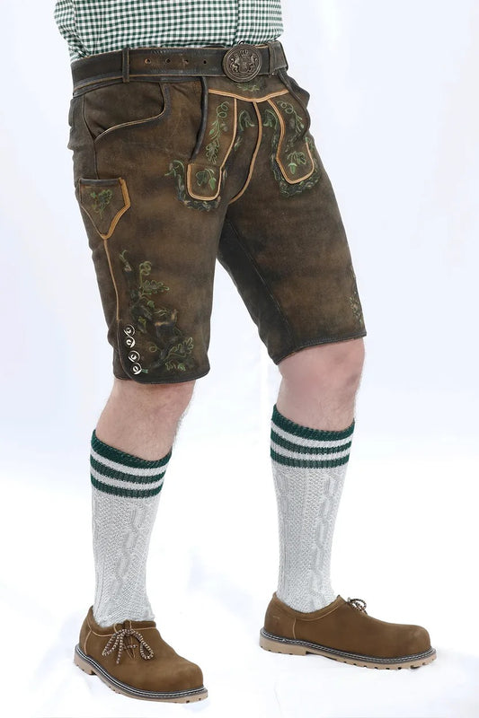 Men's Ash Brown Bavarian Lederhosen