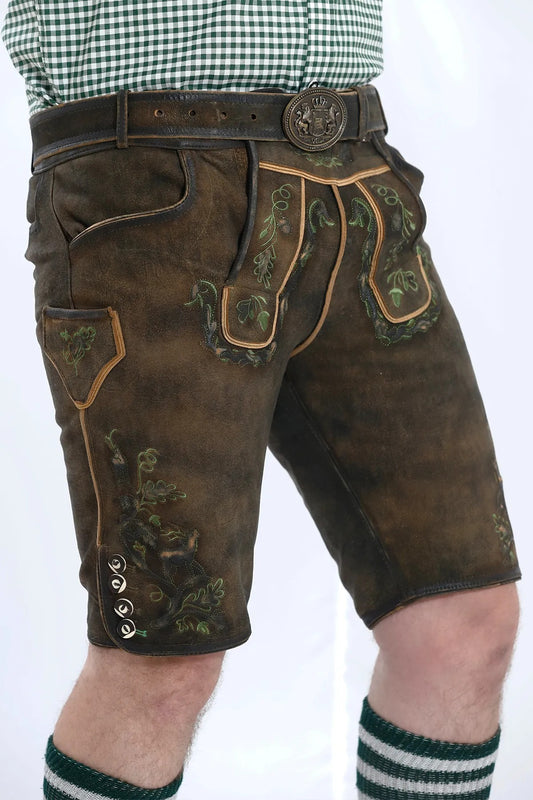 Men's Ash Brown Bavarian Lederhosen