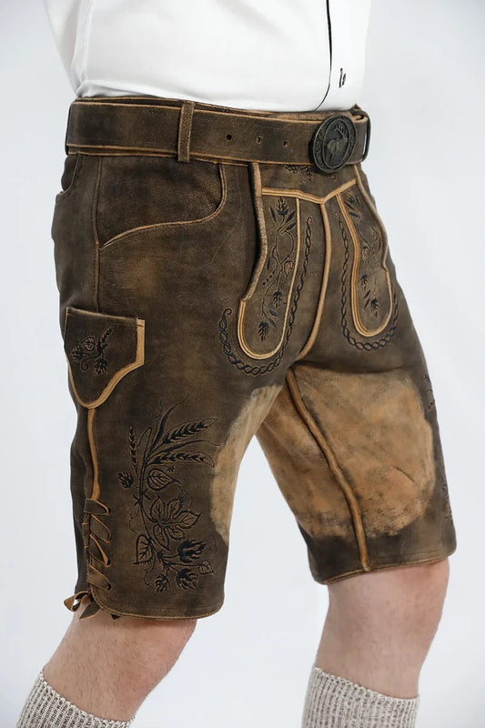 Men's Authentic Vintage Black Oktoberfest Lederhosen