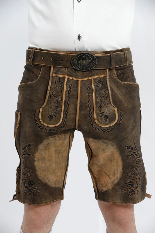 Men's Authentic Vintage Black Oktoberfest Lederhosen