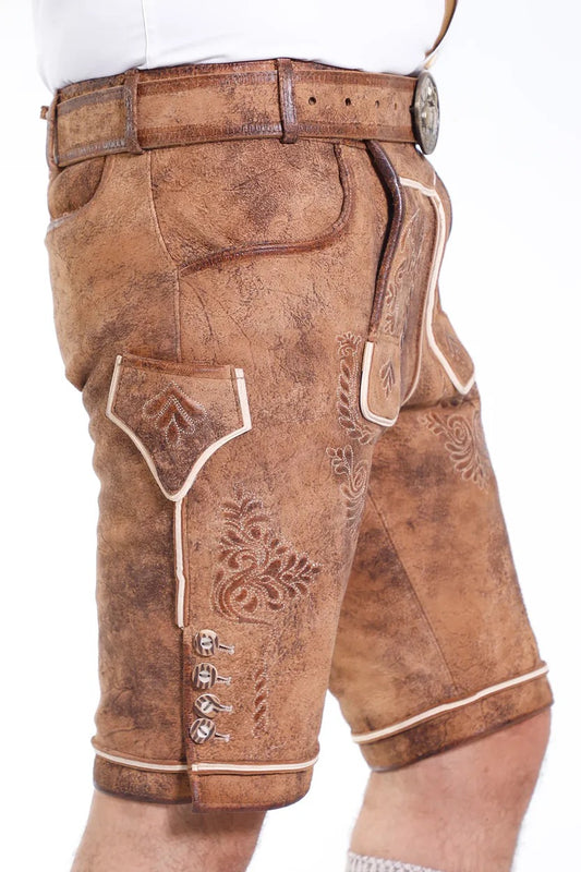 Men's Buff Brown Premium German Lederhosen