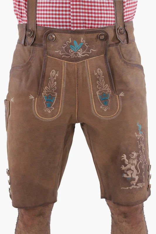 Men's Coal Brown Trachten Lederhosen