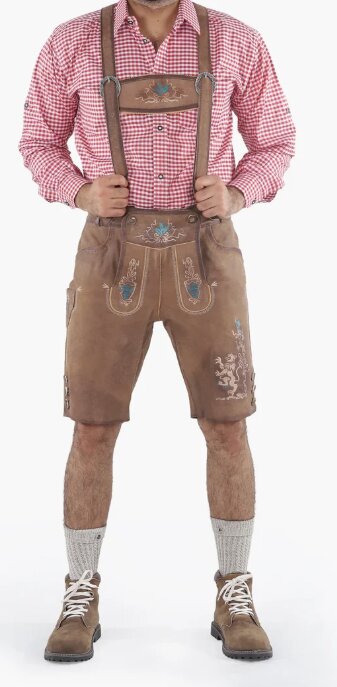 Men's Coal Brown Trachten Lederhosen