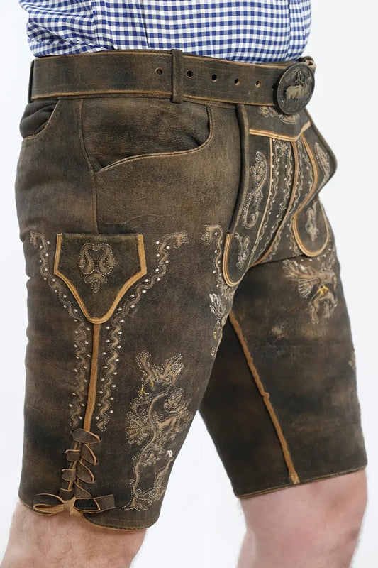 Men's Premium Natural Brown Deerskin Lederhosen