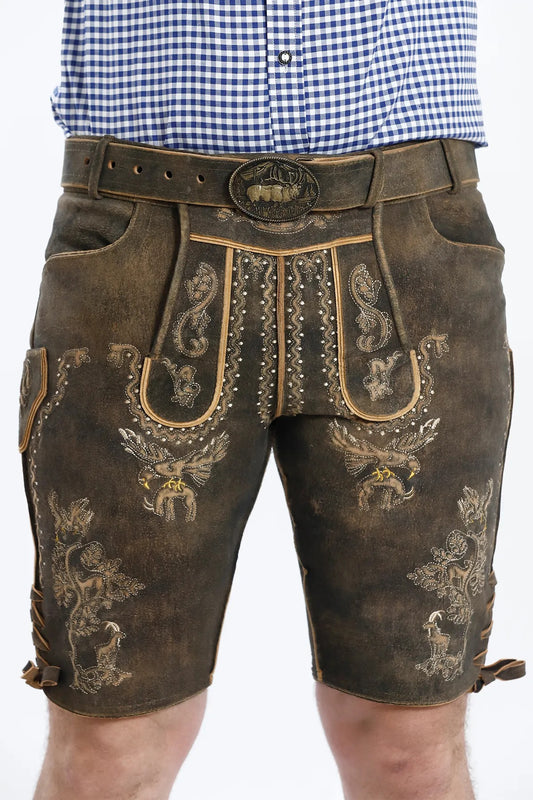 Men's Premium Natural Brown Deerskin Lederhosen