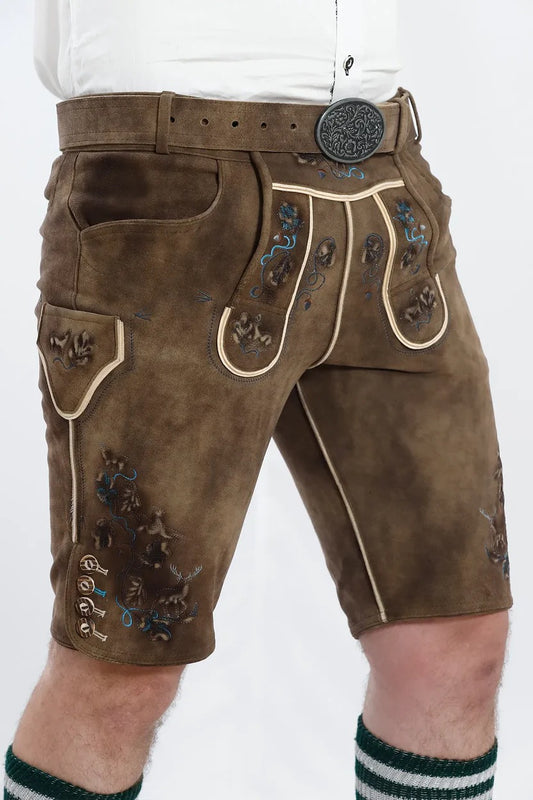 Men's Smoke Brown Attire Lederhosen