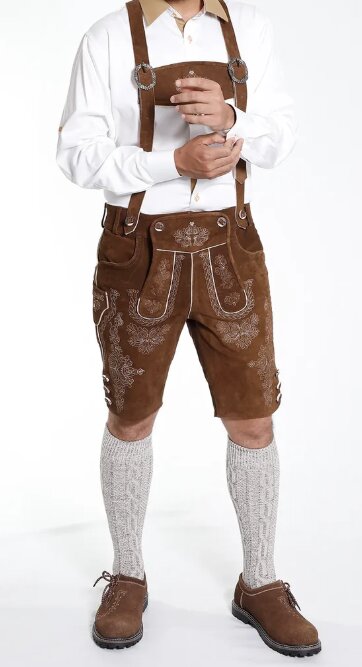 Men's Strong Brown Bavarian Lederhosen