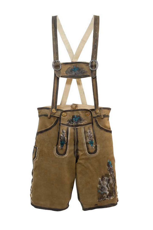 Men's Tannish Brown Deerskin Bavarian Lederhosen