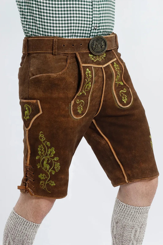 Men's Vibrant Brown Octoberfest Lederhosen
