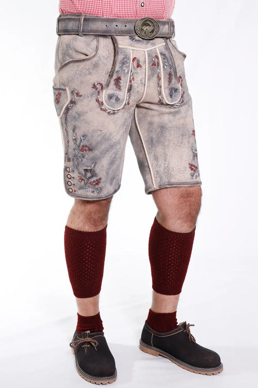Men's Vintage Grey Traditional Lederhosen