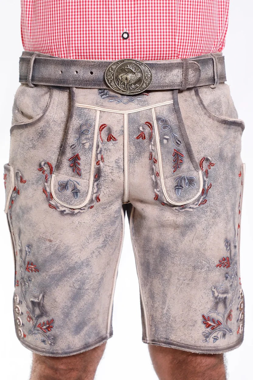 Men's Vintage Grey Traditional Lederhosen