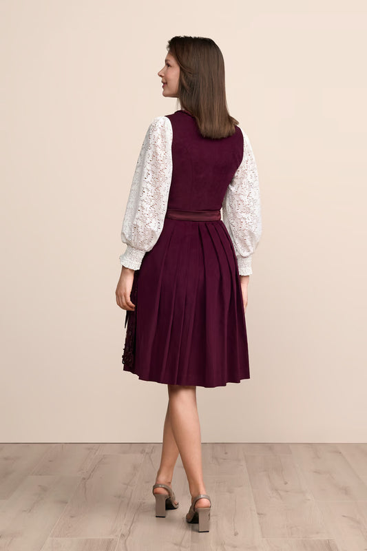 Midi Dirndl Johana Burgundy Red Festive Dress