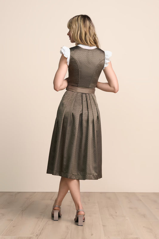 Mini Dirndl Muted Earth Brown Octoberfest Dress