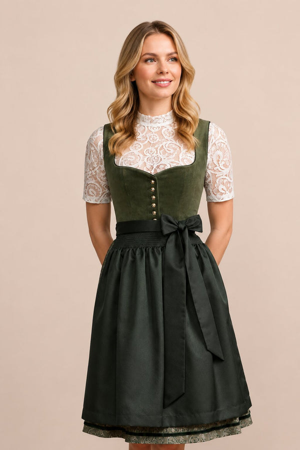 Mini Dirndl Olivia Forest Green Alpine Dress