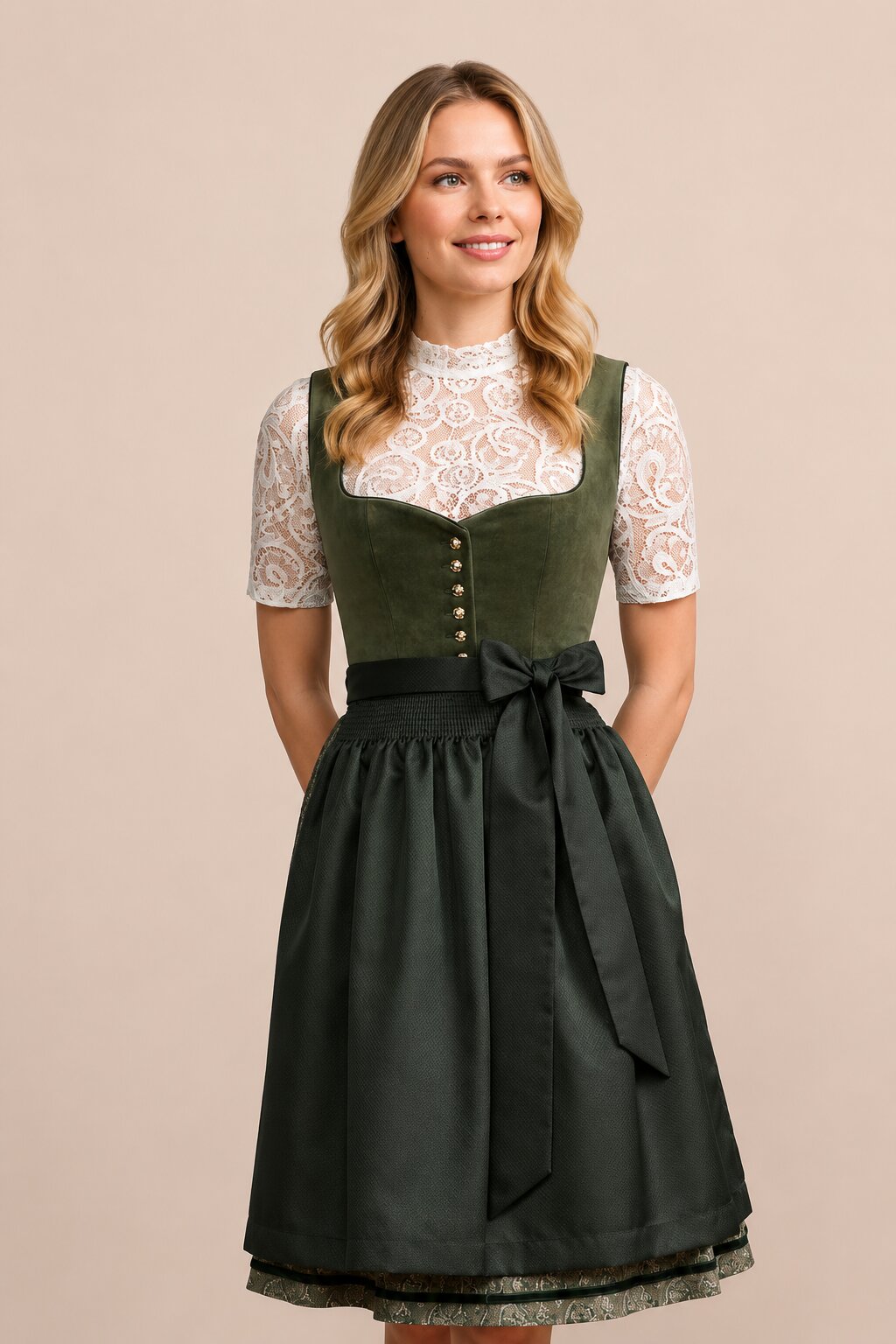 Mini Dirndl Olivia Forest Green Alpine Dress