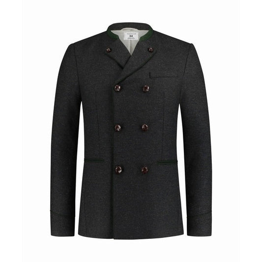 Dark Grey Leather Traditional Trachten Jacket