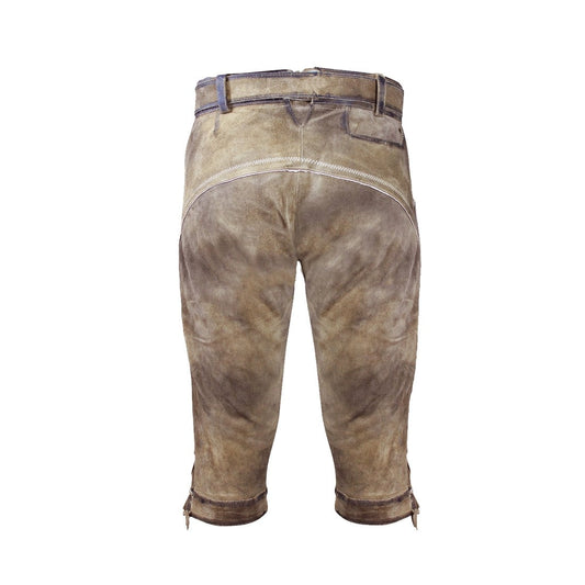 Rhino Brown Goat Suede Leather Bavarian Bundhosen