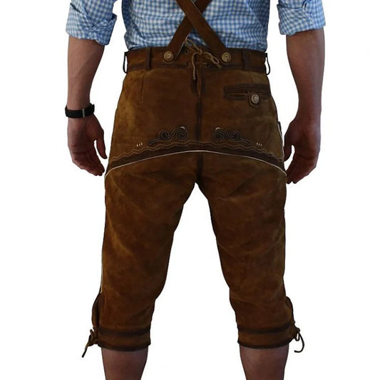 Smoky Brown Goat Leather Bavarian Bundhosen