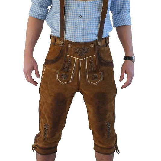 Smoky Brown Goat Leather Bavarian Bundhosen