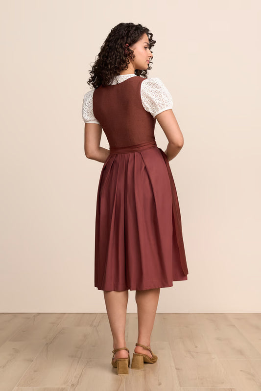 Title Long Dirndl Nadine Wine Red Styling Dress