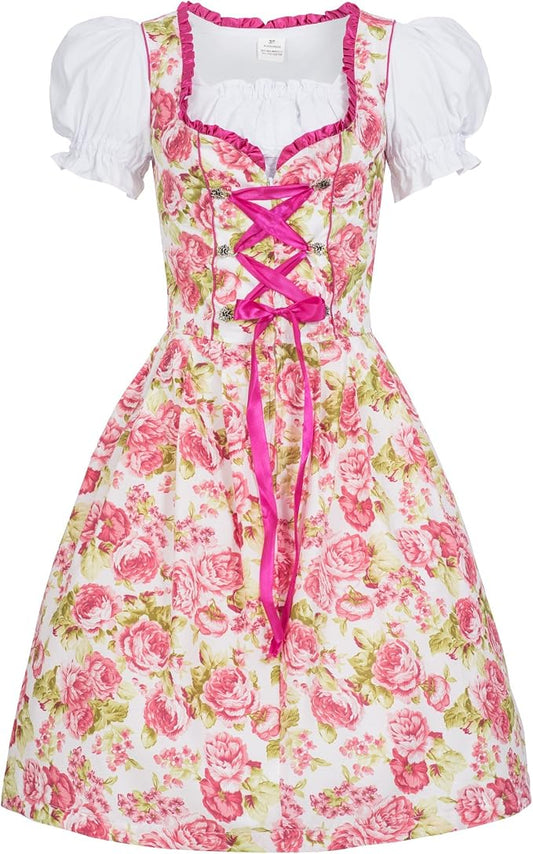 Women's Dark Pink Munich Style Dirndl Dress