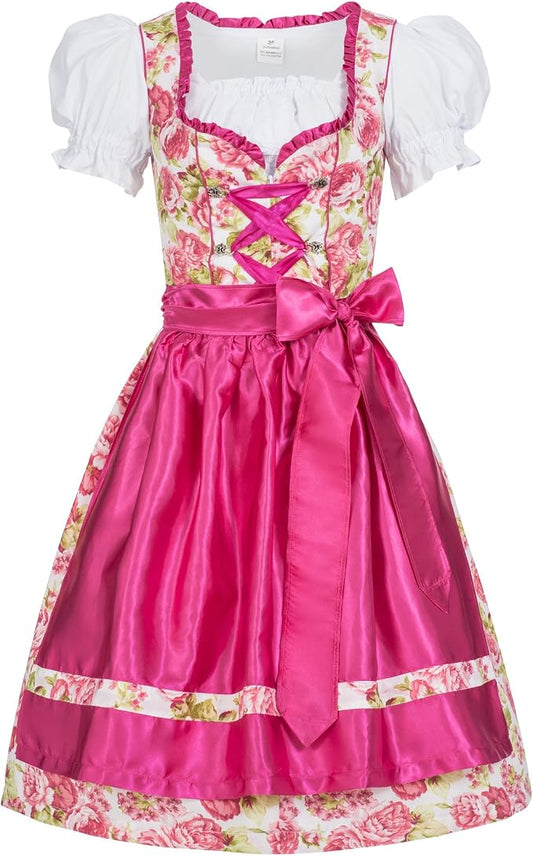 Women's Dark Pink Munich Style Dirndl Dress