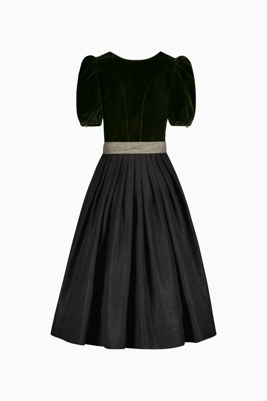 Women's Extreme Black Velvet Dirndl Dress