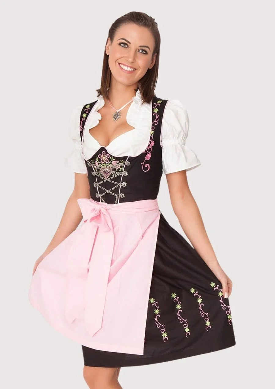 Women's Floral Pink Traditional Dirndl